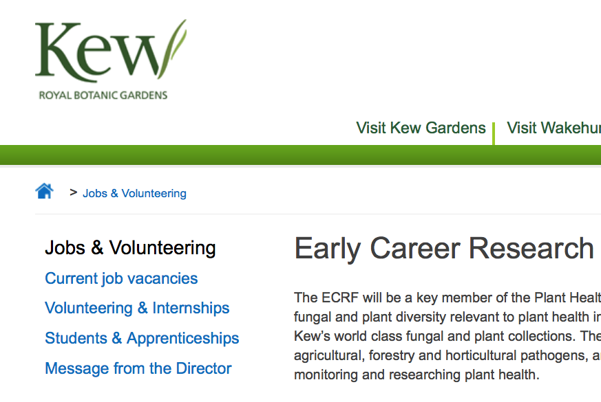 Early Career Research Fellowship In Plant Health At Rbg Kew In Inglese Phd In Crop Science